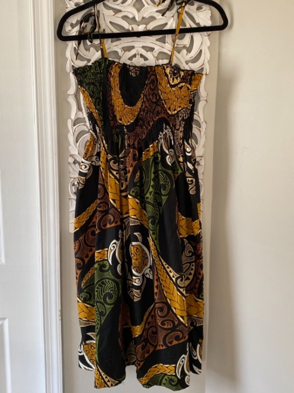 E & K Hawaii Tribal Print Vintage Dress O/S Beach Vacation Resortwear